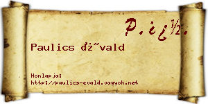 Paulics Évald névjegykártya